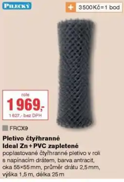 DEK Pilecký Pletivo čtyřhranné Ideal Zn+PVC zapletené nabídka