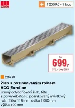 DEK Aco žlab s pozinkovaným roštem nabídka