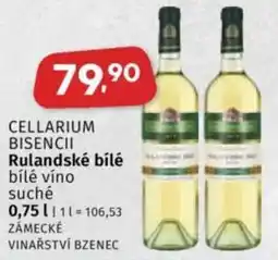 Coop Cellarium Bisencii Rulandské bílé bílé víno suché nabídka