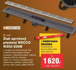 DEK Žlab sprchový plastový WECCO WZ05/650M nabídka