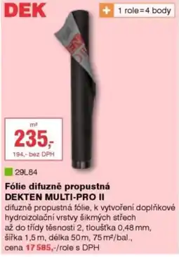 DEK Dek fólie difuzně propustná dekten multi-pro ii nabídka