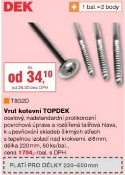 DEK DEK Vrut kotevní TOPDEK nabídka