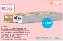 DEK dek tepelná izolace topdek 022 pir nabídka