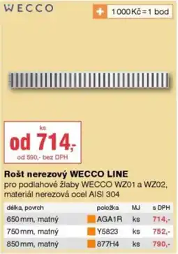DEK Rošt nerezový WECCO Line nabídka