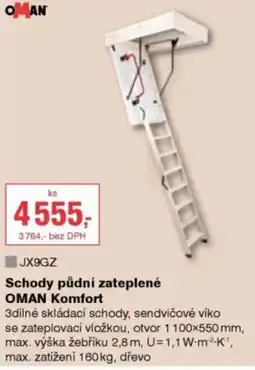DEK Oman schody půdní zateplené komfort nabídka