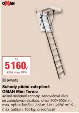 DEK Oman schody půdní zateplené mini termo nabídka