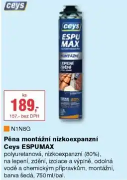 DEK Ceys pěna montážní nízkoexpanzní Espumax nabídka