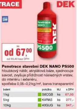 DEK DEK penetrace stavební NANO PS500 nabídka