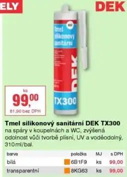 DEK DEK tmel silikonový sanitární TX300 nabídka