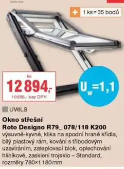 DEK Okno střešní Roto Designo R79_078/118 K200 nabídka