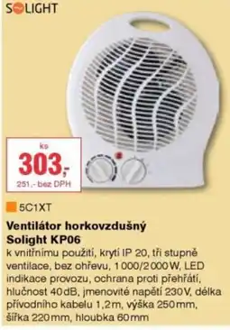 DEK Solight ventilátor horkovzdušný KP06 nabídka