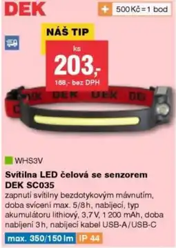 DEK DEK svítilna LED čelová se senzorem SC035 nabídka