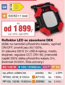 DEK DEK Reflektor LED se zásuvkami nabídka