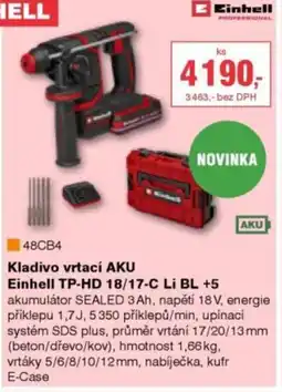 DEK Kladivo vrtací AKU Einhell TP-HD 18/17-C Li BL +5 nabídka