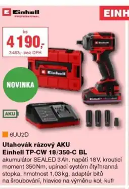 DEK Einhell utahovák rázový AKU TP-CW 18/350-C BL nabídka