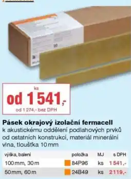 DEK Fermacell pásek okrajový izolační nabídka