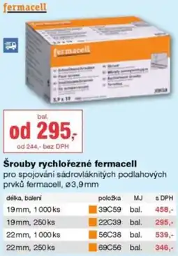 DEK Šrouby rychlořezné fermacell nabídka