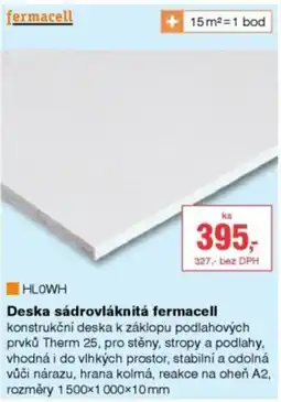 DEK Deska sádrovláknitá fermacell nabídka
