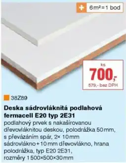 DEK Deska sádrovláknitá podlahová fermacell E20 typ 2E31 nabídka