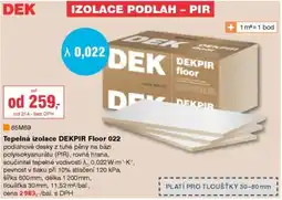 DEK Dek tepelná izolace Dekpir Floor 022 nabídka