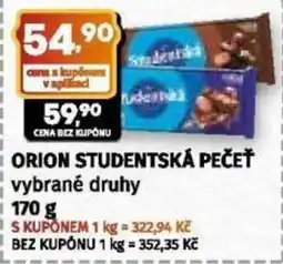 Coop Orion studentská pečet nabídka