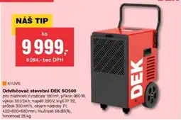 DEK DEK odvlhčovač stavební SO500 nabídka