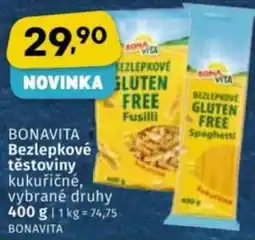 Coop Bonavita bezlepkové těstoviny kukuřičné, vybrané druhy nabídka