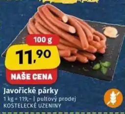 Coop Kostelecké uzeniny javořické párky nabídka