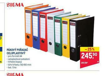 Makro Sigma pákový pořadač nabídka