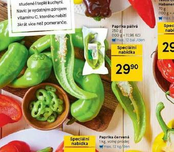 Tesco Paprika pálivá nabídka