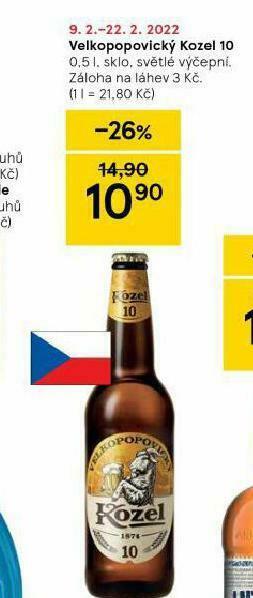 Tesco Pivo velkopopovický kozel 10 nabídka