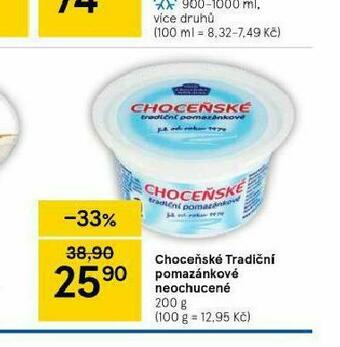 Tesco Choceňské tradiční pomazánkové nabídka