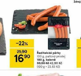 Tesco Ředitelské párky nabídka