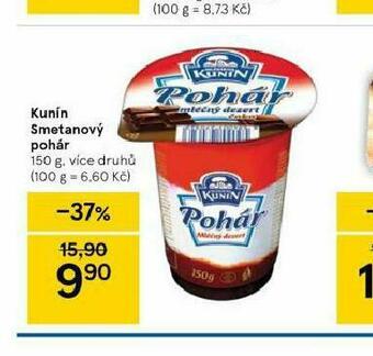 Tesco Kunín smetanový pohár nabídka