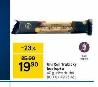Tesco Uni roll trubičky bez lepku nabídka