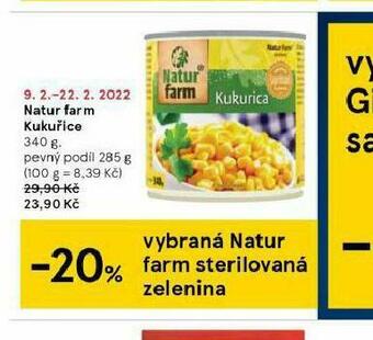 Tesco Natur farm kukuřice nabídka