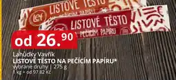 Potraviny CZ Lahůdky Vavřík listové těsto na pečícím papíru nabídka