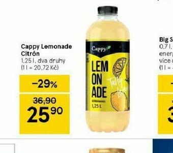 Tesco Cappy lemonade citrón nabídka