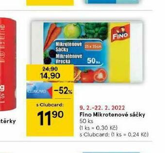 Tesco Fino mikroténové sáčky nabídka
