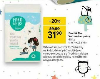 Tesco Fred & flo vatové tampony nabídka