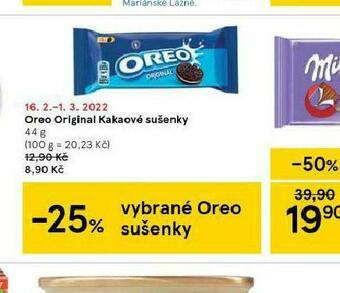Tesco Oreo original kakaové sušenky nabídka