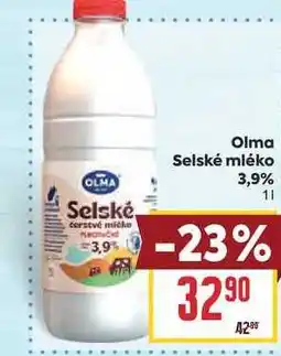 Billa Olma Selské mléko 3,9% nabídka