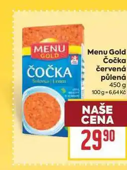 Billa Menu Gold Čočka červená půlená nabídka