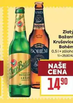 Billa Zlatý Bažant, Krušovice Bohém nabídka