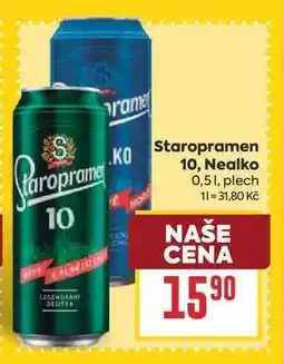 Billa Staropramen Nealko 0,51, plech nabídka