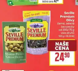 Billa Seville Premium Olivy černé, zelené bez pecky od 200/75 g nabídka