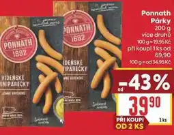 Billa Ponnat Párky nabídka