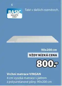 JYSK Vrchní matrace VINGAN nabídka