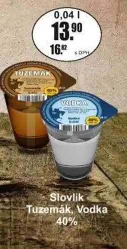 Adam Slovlik Tuzemák Vodka nabídka