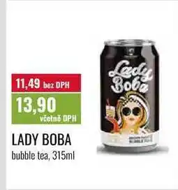 Ratio LADY BOBA, bubble tea nabídka